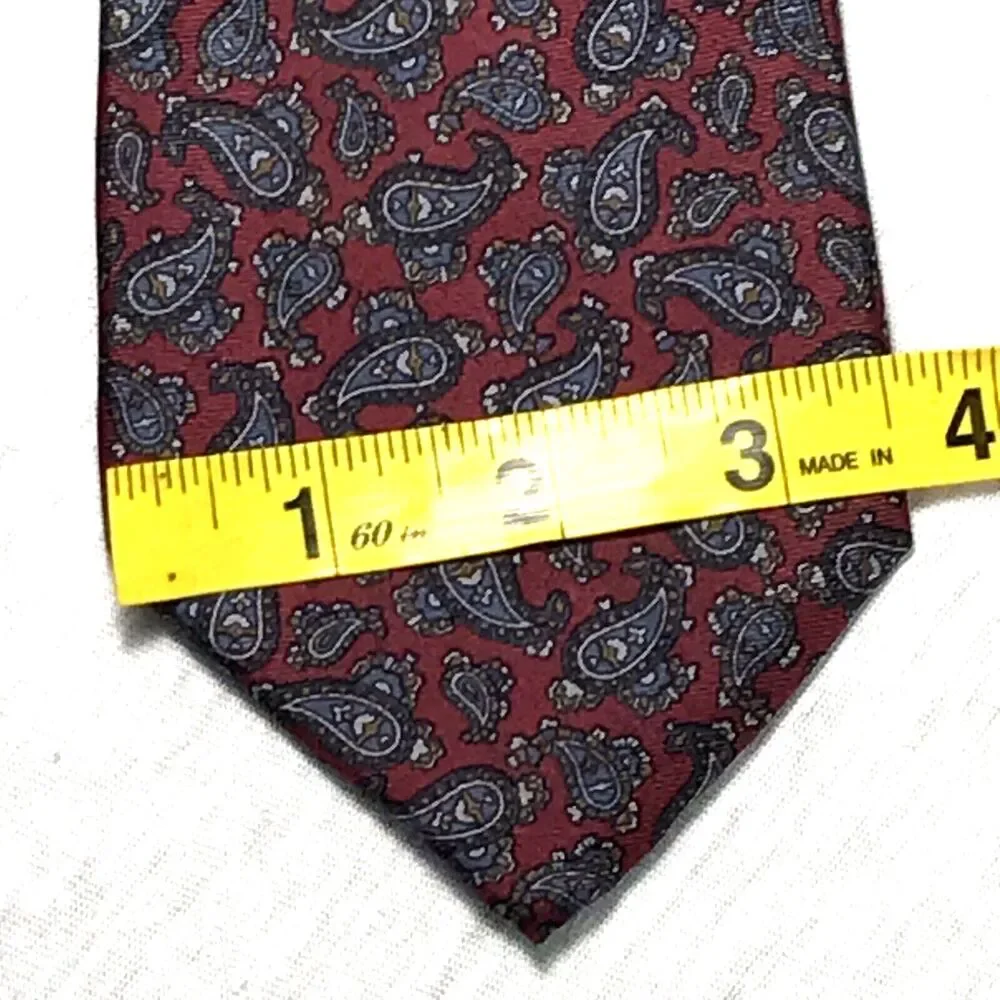 Chaps Ralph Lauren Vintage Tie Paisley Red Purple Silk Academia Old Money Preppy